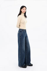 MID WAIST SLIM WIDE LEG DENIM code 26019
