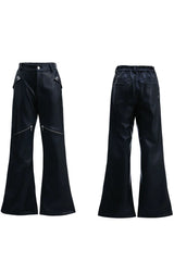 Matte Leather Zip Pants