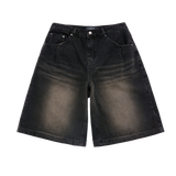 25SS POINT LOGO POCKET DENIM SHORT PANTS BLACK