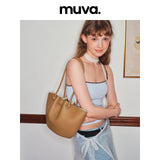 muva.レディース ラージキャパシティ トートバッグ レザー ハンドバッグ
