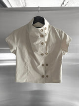 Mode Half-Neck Trench Blouse