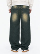 vintage balloon wide denim pants (muddy indigo)