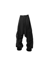 RELABEL Three-dimensional Composition (Reshaped) Low-rise Multi-fold Asymmetric Through-zip Multi-pocket Casual Suit Trousers