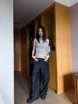  LAYERED DENIM PANTS