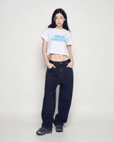 25FW WOMAN クラウドフォントクロップ半袖Tシャツ ホワイト