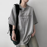 Porch Embroidered Slit Boxy Fit Short Sleeve T-shirt
