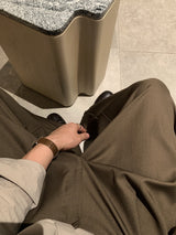 Look Mentless Formal Pintuck Back Banding Wide Slacks