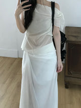 Layer off-shoulder blouse (3 colors)