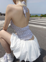 dot halter sleeveless