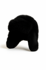 Soft Black Fur Earflap Hat