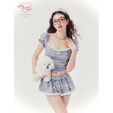 [GirlyFancyClub]ミュージックフェス チェックショートトップ＆スカート セット