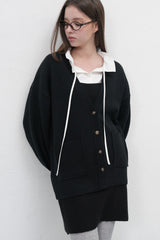 balloon sleeve loose fit cardigan