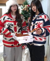 Holiday Nordic Toggle Knit Cardigan