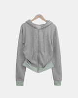 Bebon Horse Contrast Hooded Zip-Up