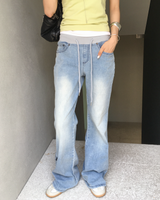 Banding pocket boots cut denim pants