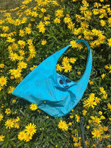 aqua blue dot bag