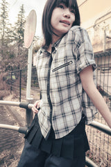 Studded check shirts (White)