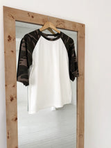 Camo raglan sleeve T
