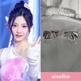 [Aespa ニンニン Piercing] ジェーンリボンピアス - Silver Color