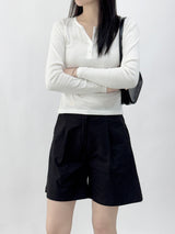 Agnelli 3/4 pintuck shorts