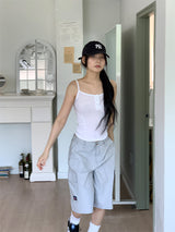 SIDE SHIRRING BUTTON SLEEVELESS (3C)