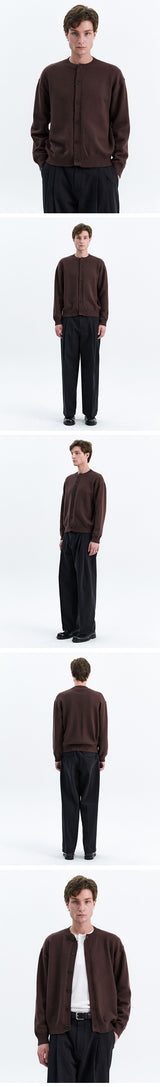 CENTRE LINE ROUND CARDIGAN_BROWN