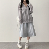 エリンカーペンターポケットバンド付き デニムバミューダパンツ