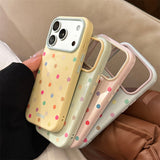 ドーパミン カラー ポルカドット ソフト アイフォン ケース (iPhone 13–17 Series)