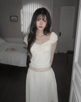 [MADE] Chewing Lace Shirring Tee