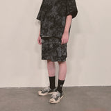 tie-dye cargo shorts_black