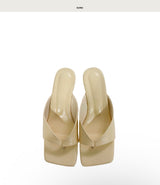 [ 6cm ] monet flip square wedge flip-flops