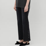 STUDS FLARED JEANS [BLACK]