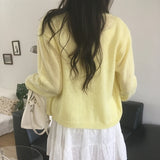 Baking Lace Round Neck Spring Knit Cardigan (6 Colors) – Mint / Date Look