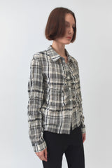 Crinkle Check Shirt / Yellow