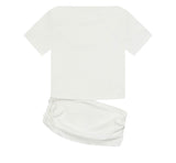 RIVA SHIRRING SLIT OFF SHOULDER HALF T