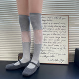 Lace Ribbon Scrunch Long Socks