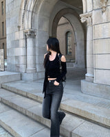 [MADE] Halter tie T - black