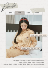gold silk dot pajama set