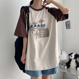 カオ カラー ラグラン ボクシーフィット ショートスリーブ Tシャツ (4 colors) H&L