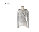 Handy Snap See-through Wrap Hood Knit