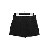 Bowty Pleated Button Skirt Pants