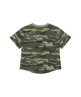 カモ パターン ベーシック ロゴ クロップ Tシャツ グリーン