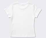 ストレッチ コットン スリム ショートスリーブ Tシャツ クロス ホワイト