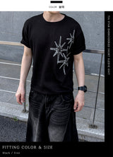 ティアスターエンブロイダードショートスリーブニット