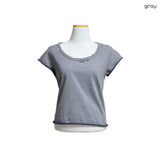 (4color) Damaged U-Neck Layer Contrast Tee