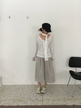 Chloe Button Roll Up 3/4 sleeve 2-Way Vneck (5c)