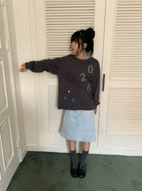 ルゼア サテン レース バック スリット ミディ スカート