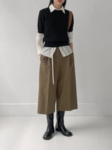 Autumn Wool Cable Knit Half Knit