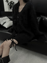overfit blanc angora knit cardigan (unisex)