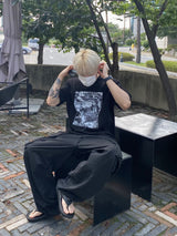 ポスター半染め半袖Tシャツ2C